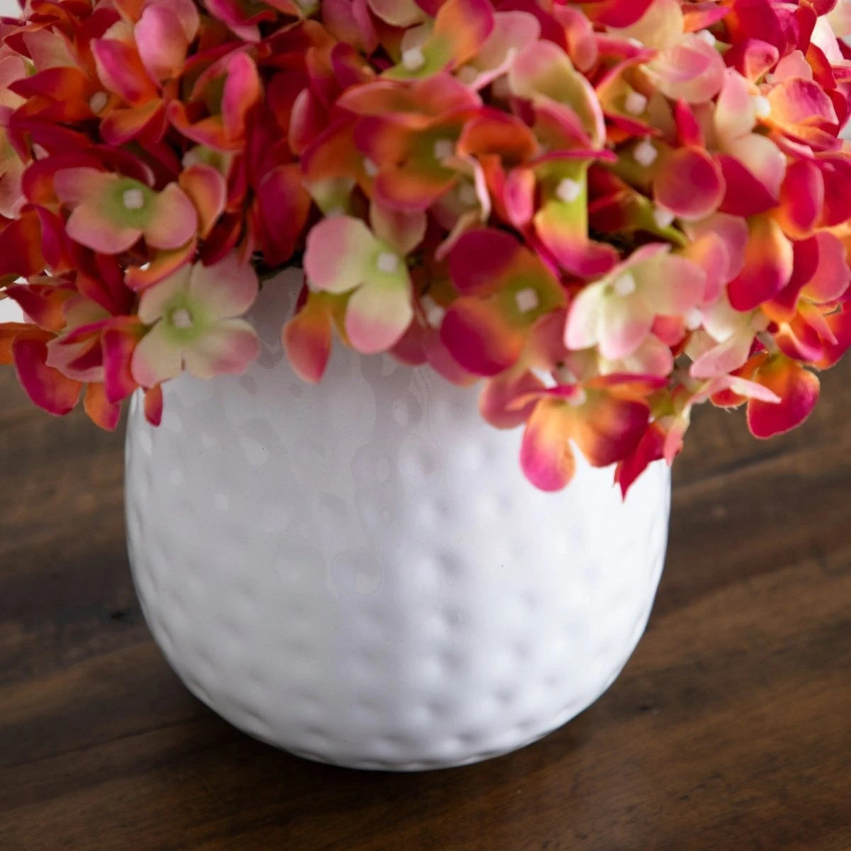 11-in Artificial Hydrangea Arrangement In White Metal Vase 11 11-in Artificial Hydrangea Arrangement In White Metal Vase - Image 9
