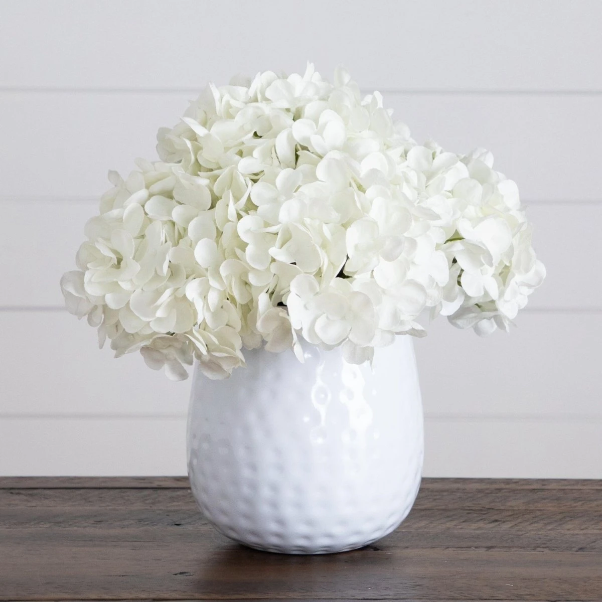 11-in Artificial Hydrangea Arrangement In White Metal Vase 12 11-in Artificial Hydrangea Arrangement In White Metal Vase - Image 10