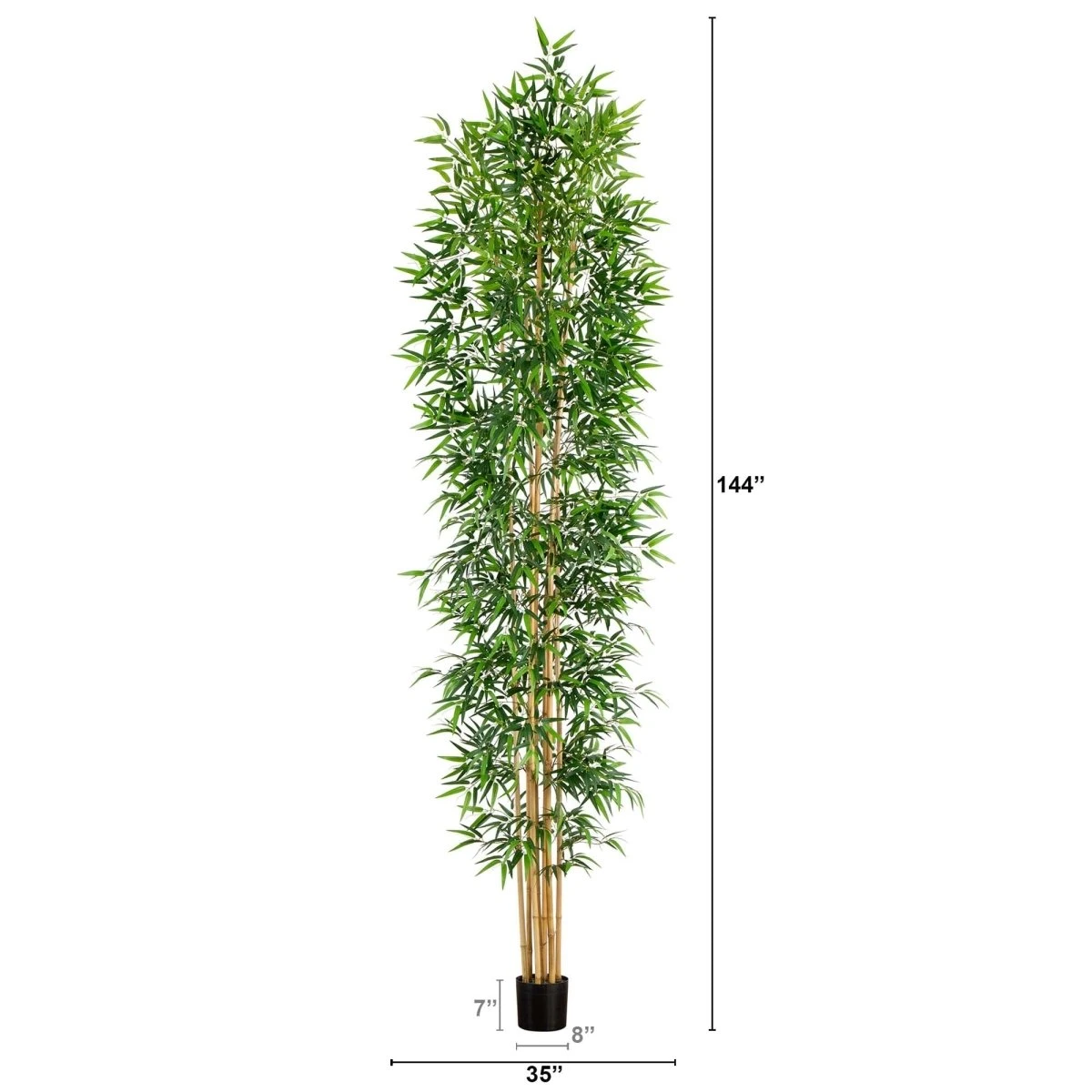 12-ft Artificial Bamboo Tree With Real Bamboo Trunks 6 12-ft Artificial Bamboo Tree With Real Bamboo Trunks - Image 4