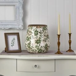 12-in Tuscan Ceramic Green Scroll Planter -Eds Plant Shop 12 tuscan ceramic green scroll planter 184917