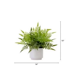 13-in Artificial Boston Fern Plant With Decorative Planter -Eds Plant Shop 13 artificial boston fern plant with decorative planter 300325