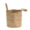 14-in Boho Chic Basket – Natural Cotton & Jute With Handwoven Stripe And Handles -Eds Plant Shop 14 boho chic basket natural cotton jute with handwoven stripe and handles 523173