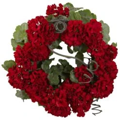 17-in Artificial Geranium Wreath | Bold Floral Door Décor 7 17-in Artificial Geranium Wreath | Bold Floral Door Décor -Eds Plant Shop 17 artificial geranium wreath bold floral door decor 956130