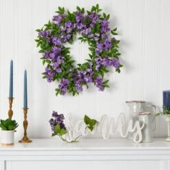 16-in Holiday Christmas Poinsettia Star Twig Wreath -Eds Plant Shop 18 wisteria artificial wreath stunning purple floral decor 555970