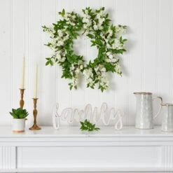 16-in Holiday Christmas Poinsettia Star Twig Wreath -Eds Plant Shop 18 wisteria artificial wreath stunning purple floral decor 633303