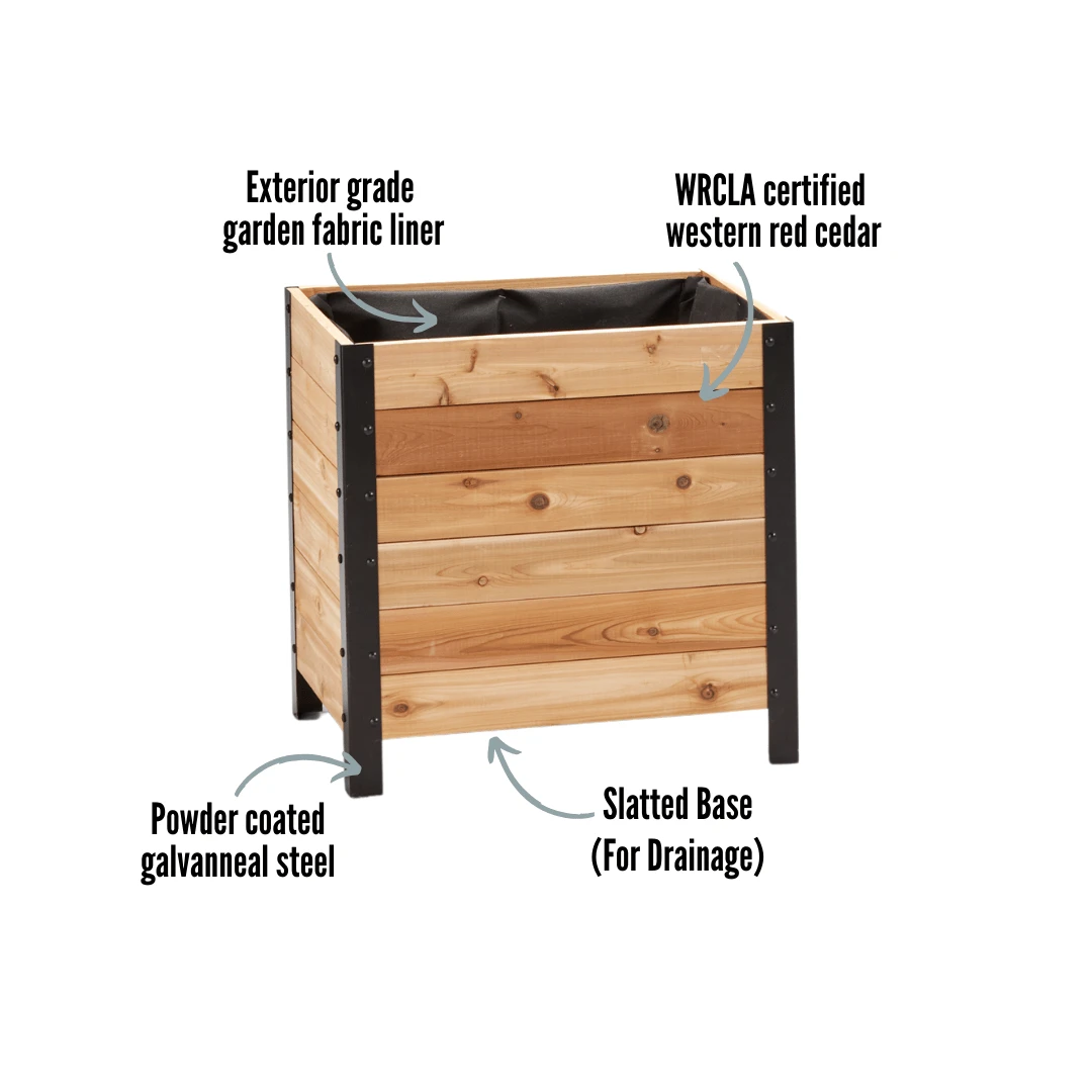18" X 24" Cedar Planter Box – 24" Tall | Raised Garden Bed 4 18" X 24" Cedar Planter Box – 24" Tall | Raised Garden Bed - Image 2