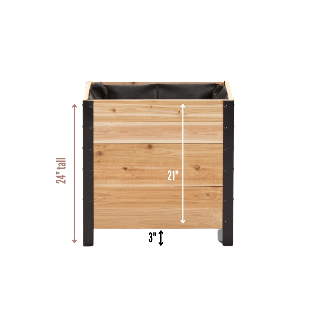 18" X 24" Cedar Planter Box – 24" Tall | Raised Garden Bed 5 18" X 24" Cedar Planter Box – 24" Tall | Raised Garden Bed - Image 3