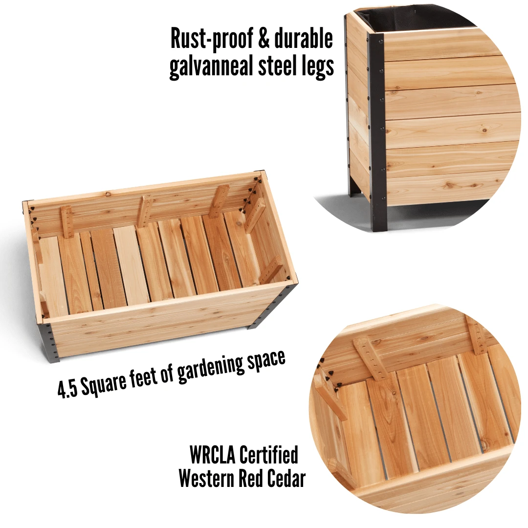 18" X 36" Cedar Planter Box – 24" Tall Raised Garden Bed 7 18" X 36" Cedar Planter Box – 24" Tall Raised Garden Bed - Image 5