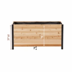 18" X 48" Cedar Planter Box – 24" Tall | Food-Safe Elevated Garden Bed -Eds Plant Shop 18 x 48 planter box 24 tall 518433