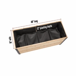 18" X 48" Cedar Planter Box – 24" Tall | Food-Safe Elevated Garden Bed -Eds Plant Shop 18 x 48 planter box 24 tall 570221