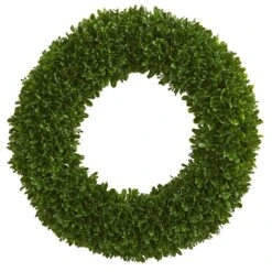 19.5-in Tea Leaf Artificial Wreath | UV Resistant For Indoor & Outdoor Use -Eds Plant Shop 195 tea leaf artificial wreath uv resistant for indoor outdoor use 694473