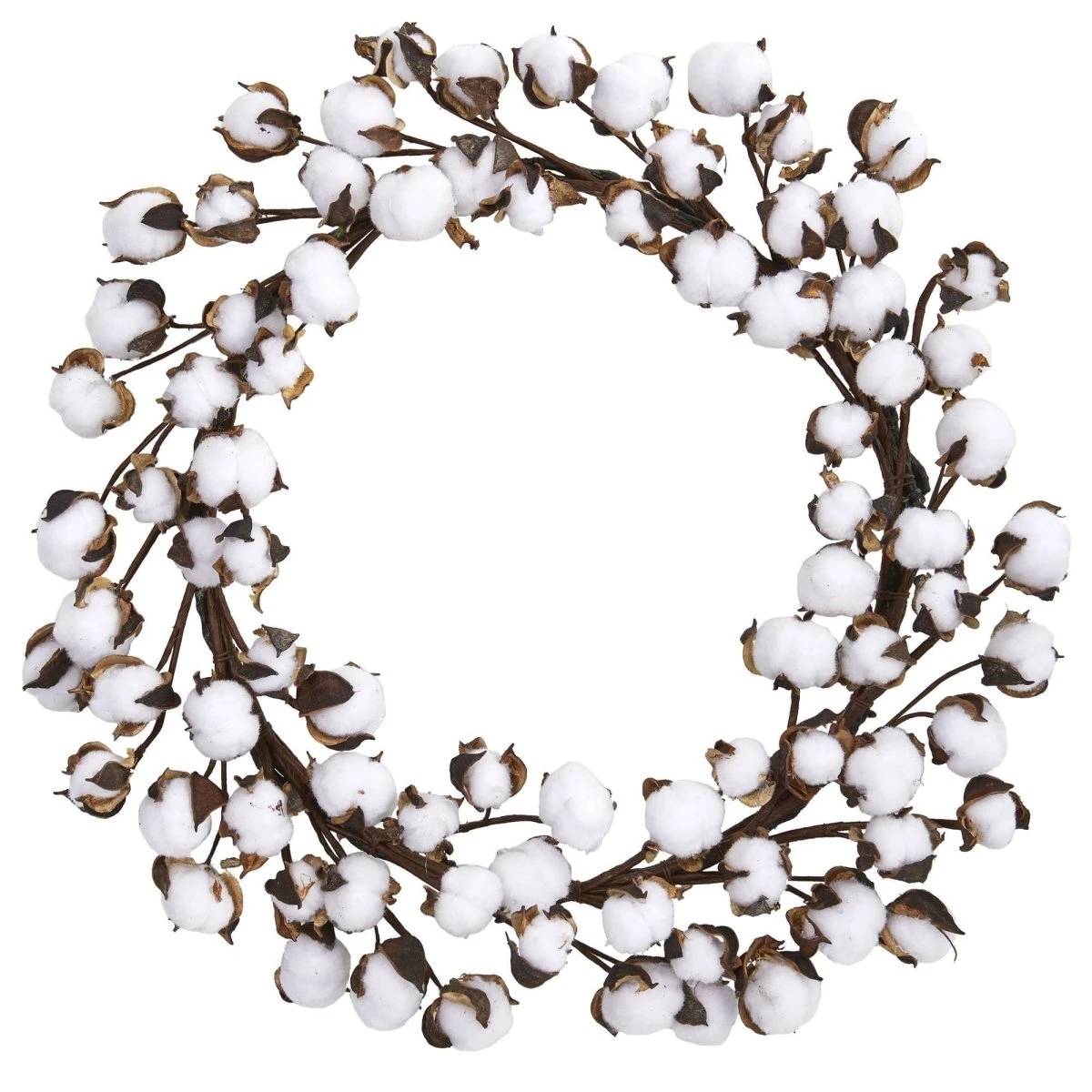 20-in Cotton Ball Wreath | Soft, Elegant Bedroom Décor 3 20-in Cotton Ball Wreath | Soft, Elegant Bedroom Décor
