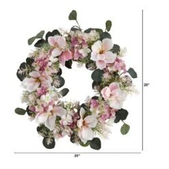 20-in Hydrangea And Magnolia Artificial Wreath – Elegant Floral Decor 10 20-in Hydrangea And Magnolia Artificial Wreath – Elegant Floral Decor -Eds Plant Shop 20 hydrangea and magnolia artificial wreath elegant floral decor 959614