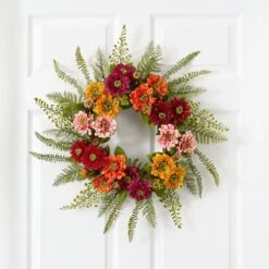 20-in Mixed Flower Wreath | Vibrant Summer & Autumn Décor