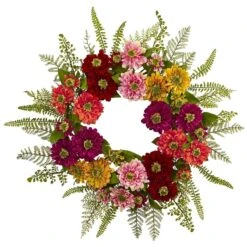 20-in Mixed Flower Wreath | Vibrant Summer & Autumn Décor -Eds Plant Shop 20 mixed flower wreath vibrant summer autumn decor 946473