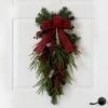 24-in Holiday Christmas Wreath With Pinecones, Berries & Bells -Eds Plant Shop 24 holiday christmas wreath with pinecones berries bells 422811