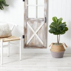 3-ft Artificial Fiddle Leaf Fig Tree With Handmade Cotton & Jute Woven Basket -Eds Plant Shop 3 artificial fiddle leaf fig tree with handmade cotton jute woven basket diy kit 650203