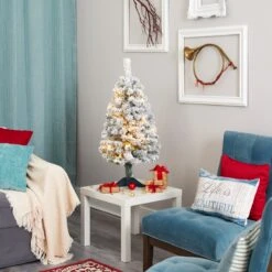 3-ft Flocked Rock Springs Spruce Artificial Christmas Tree With 50 LED Lights 15 3-ft Flocked Rock Springs Spruce Artificial Christmas Tree With 50 LED Lights -Eds Plant Shop 3 flocked rock springs spruce artificial christmas tree with 50 led lights 813663