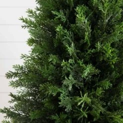 3-ft UV Resistant Artificial Cedar Tree In Decorative White Planter (Indoor/Outdoor) -Eds Plant Shop 3 uv resistant artificial cedar tree in decorative white planter indooroutdoor 633972