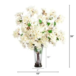 30-in Artificial Bougainvillea Arrangement In Glass Vase 20 30-in Artificial Bougainvillea Arrangement In Glass Vase -Eds Plant Shop 30 artificial bougainvillea arrangement in glass vase 631388