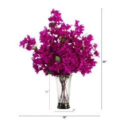 30-in Artificial Bougainvillea Arrangement In Glass Vase 16 30-in Artificial Bougainvillea Arrangement In Glass Vase -Eds Plant Shop 30 artificial bougainvillea arrangement in glass vase 954987