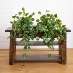 36-in UV Resistant Artificial Pothos Hanging Plant – Set Of 2 | Indoor/Outdoor Faux Greenery -Eds Plant Shop 36 uv resistant artificial pothos hanging plant set of 2 indooroutdoor faux greenery 709910