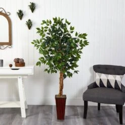 4-ft Ficus Auriculata Artificial Silk Tree – Lifelike Faux Tree With 504 Leaves -Eds Plant Shop 4 ficus auriculata artificial silk tree lifelike faux tree with 504 leaves 705615