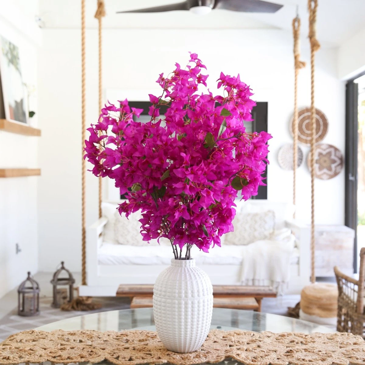 40-in Artificial Purple Bougainvillea Arrangement With Vase 4 40-in Artificial Purple Bougainvillea Arrangement With Vase - Image 2