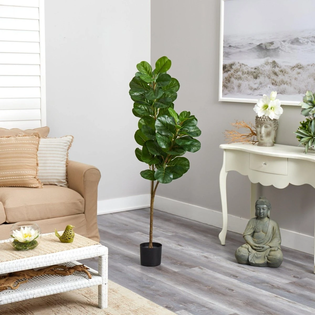 4.5-ftFiddle Leaf Fig Artificial Tree 6 4.5-ftFiddle Leaf Fig Artificial Tree - Image 4