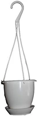 4.5" Mini White Plastic Hanging Basket