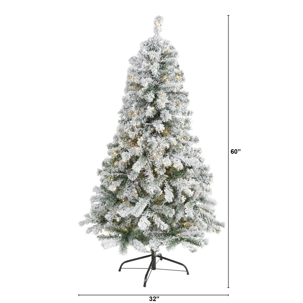 5-ft Flocked Rock Springs Spruce Christmas Tree | 150 LED Lights 4 5-ft Flocked Rock Springs Spruce Christmas Tree | 150 LED Lights - Image 2