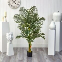 5-ft Golden Cane Artificial Palm Tree - Bring Paradise Indoors -Eds Plant Shop 5 golden cane artificial palm tree bring paradise indoors 507935