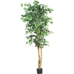 6-ft Silk Ficus Tree – Lifelike Polyester Indoor Artificial Tree -Eds Plant Shop 6 silk ficus tree lifelike polyester indoor artificial tree 4892108