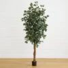 6-ft Silk Ficus Tree – Lifelike Polyester Indoor Artificial Tree