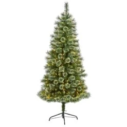 6-ft Wisconsin Slim Snow Tip Pine Tree – Compact Elegance For Holiday Cheer