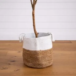 7-ft Artificial Olive Tree With Natural Trunk & Handmade Jute Basket 14 7-ft Artificial Olive Tree With Natural Trunk & Handmade Jute Basket -Eds Plant Shop 7 artificial olive tree with natural trunk handmade jute basket 513671