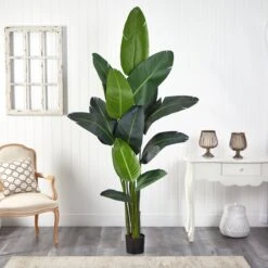 7-ft DIY Traveler’s Palm Artificial Tree Kit In Woven Planter -Eds Plant Shop 7 diy travelers palm artificial tree kit in woven planter 789337