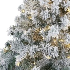 7-ft Flocked Rock Springs Spruce Tree | 350 LED Lights & Snow -Eds Plant Shop 7 flocked rock springs spruce tree 350 led lights snow 132777