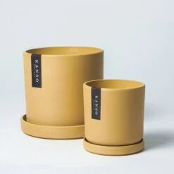 7 Inch Upcycled Signature Stone Planter Pot & Saucer -Eds Plant Shop 7 inch upcycled signature stone planter pot saucer 633735