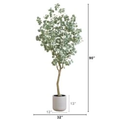7.5-ft Faux Eucalyptus Tree | Realistic Indoor Greenery – Ed's Plant Shop -Eds Plant Shop 75 faux eucalyptus tree realistic indoor greenery eds plant shop 102877