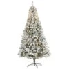8-ft Flocked Rock Springs Spruce Artificial Christmas Tree With 500 Clear LED Lights & 1186 Bendable Branches