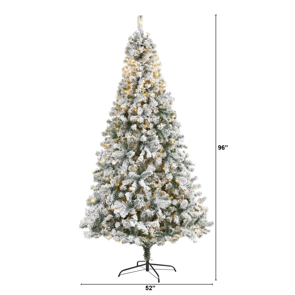 8-ft Flocked Rock Springs Spruce Artificial Christmas Tree With 500 Clear LED Lights & 1186 Bendable Branches 4 8-ft Flocked Rock Springs Spruce Artificial Christmas Tree With 500 Clear LED Lights & 1186 Bendable Branches - Image 2