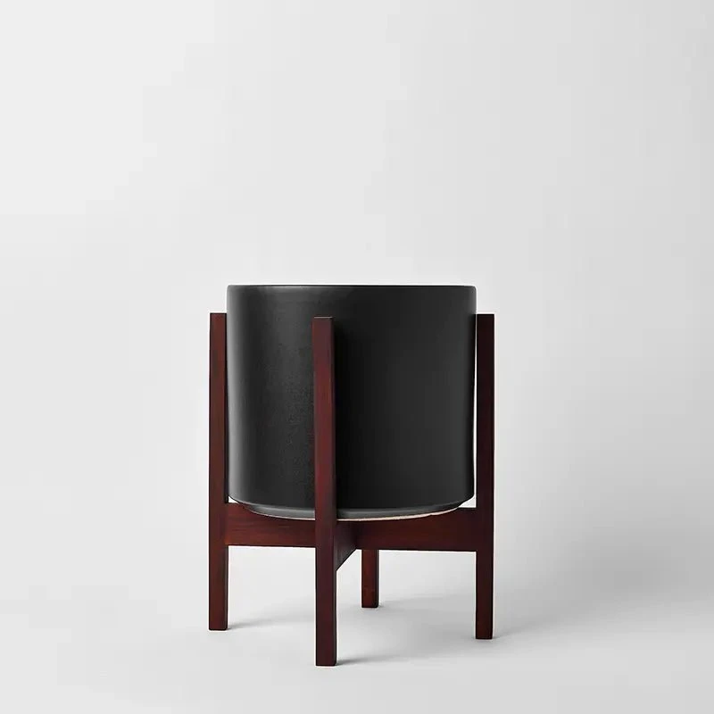 Ceramic Cylinder Planter By Solid Goods With Optional Mahogany Stand 10 Ceramic Cylinder Planter By Solid Goods With Optional Mahogany Stand - Image 8