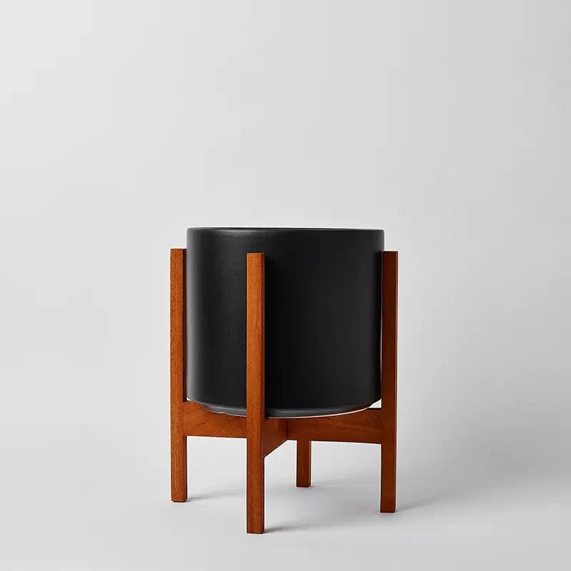 Ceramic Cylinder Planter By Solid Goods With Optional Mahogany Stand 13 Ceramic Cylinder Planter By Solid Goods With Optional Mahogany Stand - Image 11