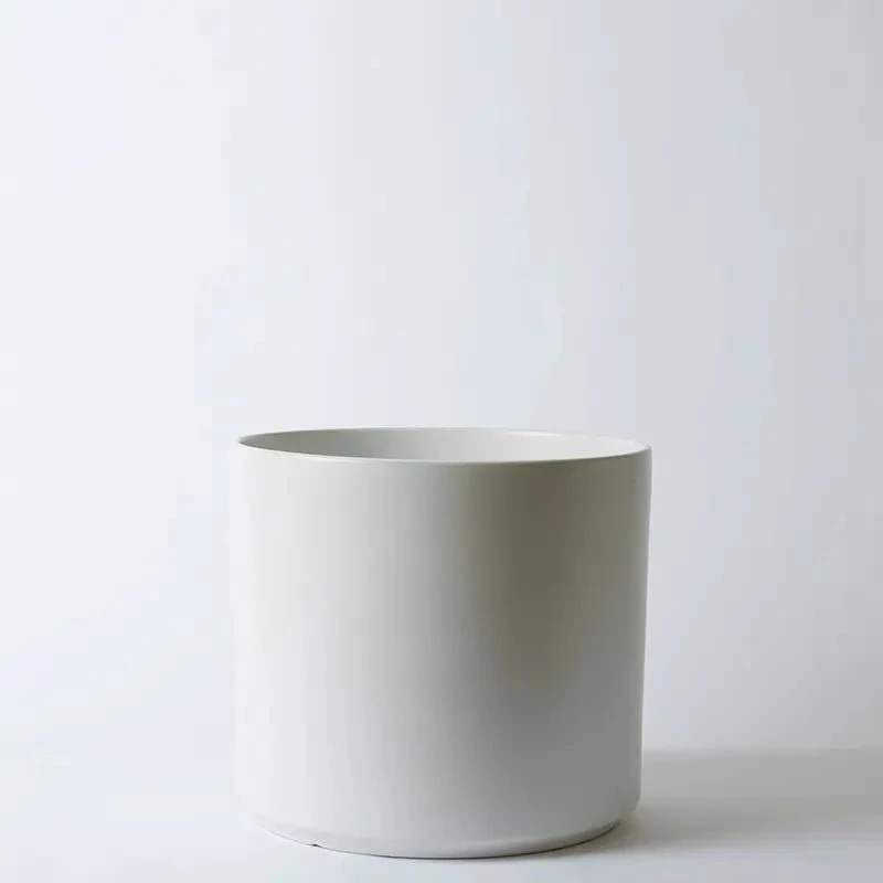 Ceramic Cylinder Planter By Solid Goods With Optional Mahogany Stand 3 Ceramic Cylinder Planter By Solid Goods With Optional Mahogany Stand