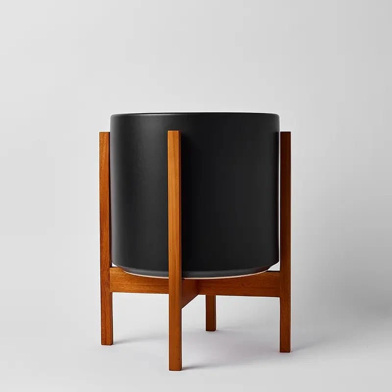 Ceramic Cylinder Planter By Solid Goods With Optional Mahogany Stand 21 Ceramic Cylinder Planter By Solid Goods With Optional Mahogany Stand - Image 19