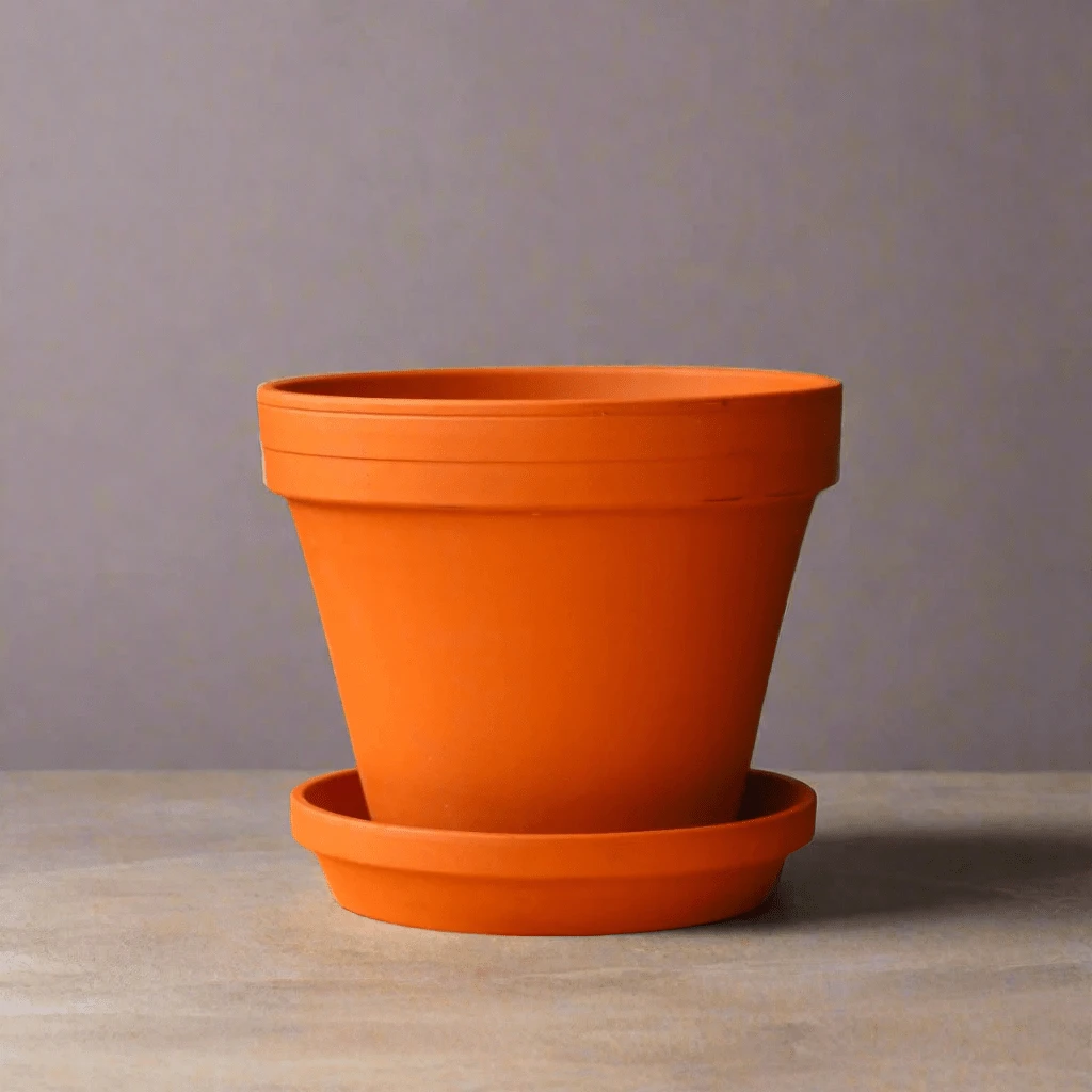 Classic Terracotta Planter Pot With Matching Water Saucer 3 Classic Terracotta Planter Pot With Matching Water Saucer