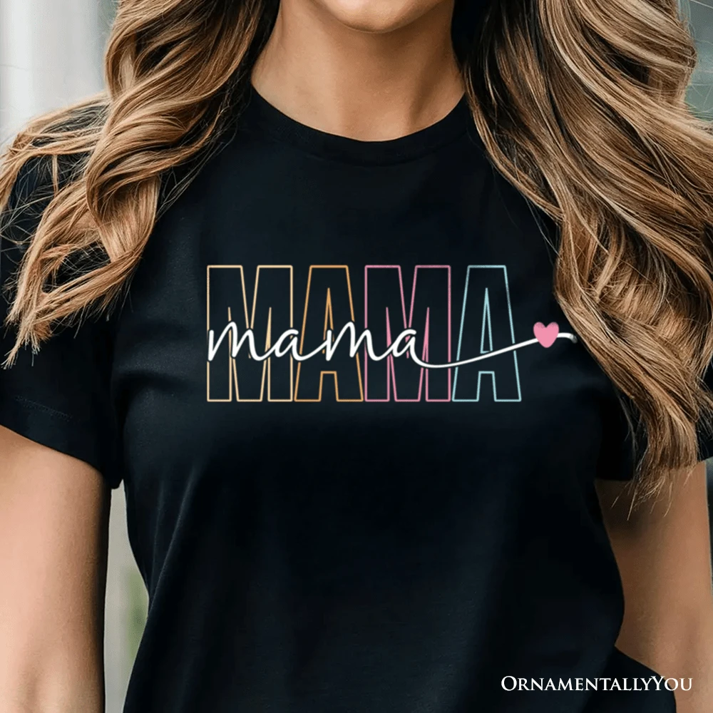 Colorblock Mama T-Shirt, Black Trendy Casual Women's Tee 3 Colorblock Mama T-Shirt, Black Trendy Casual Women's Tee