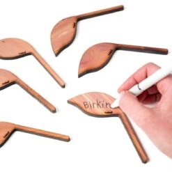 Folia – Wooden Leaf-Shaped Plant Tags (Set Of 12) -Eds Plant Shop folia wooden leaf shaped plant tags set of 12 436395