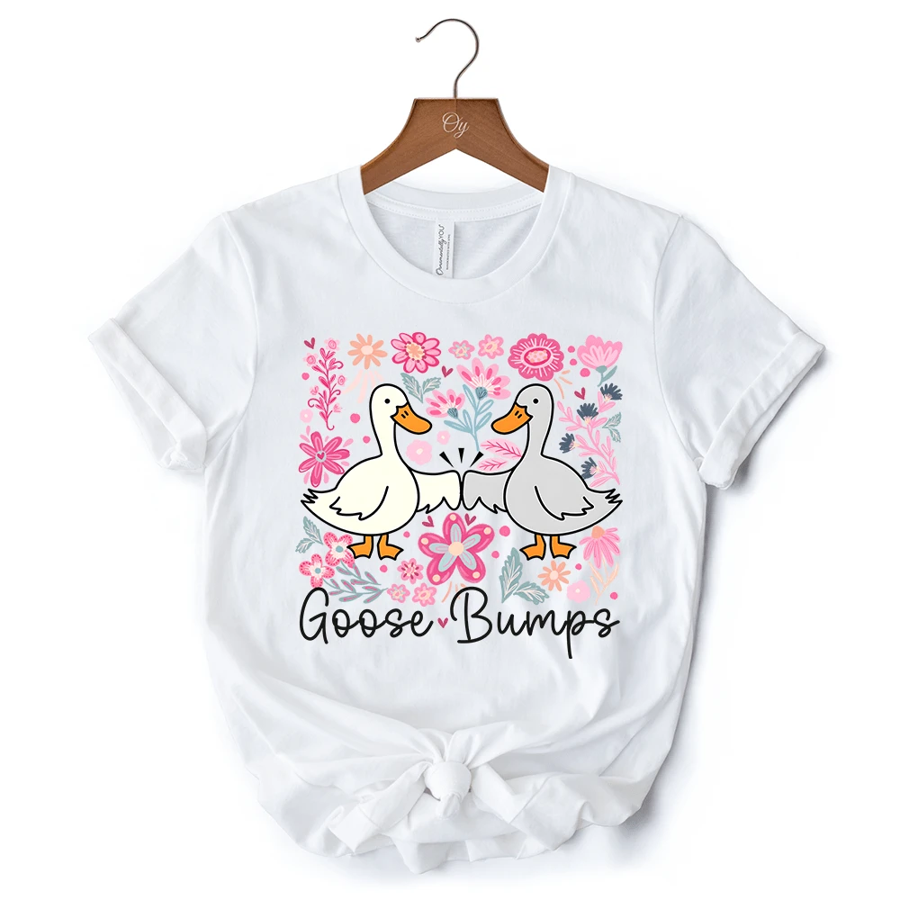 Funny Goose Bumps Floral T-Shirt, White, Natural And Black Sarcastic Goose Tee Gifts 13 Funny Goose Bumps Floral T-Shirt, White, Natural And Black Sarcastic Goose Tee Gifts - Image 11